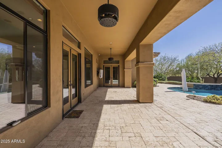 Main house covered patio showing Mister360 mist heads.