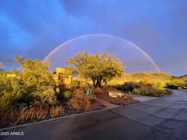 Rainbow over property