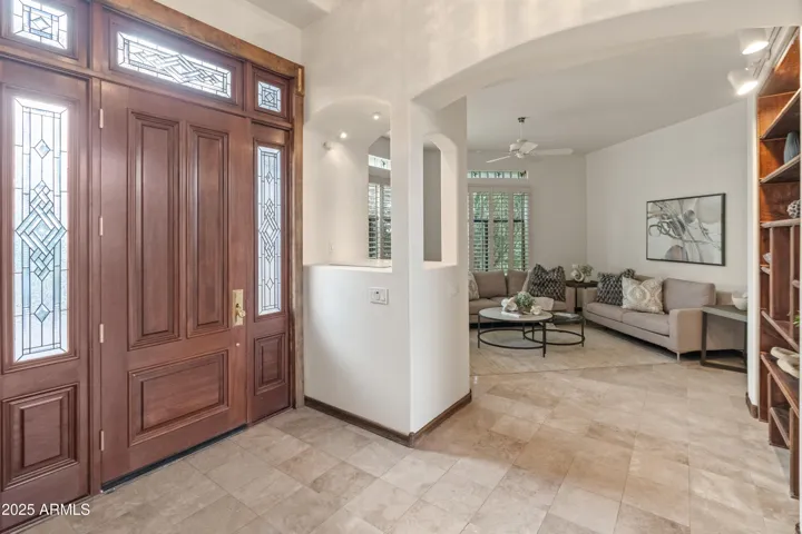 Front entranceway with view of living room