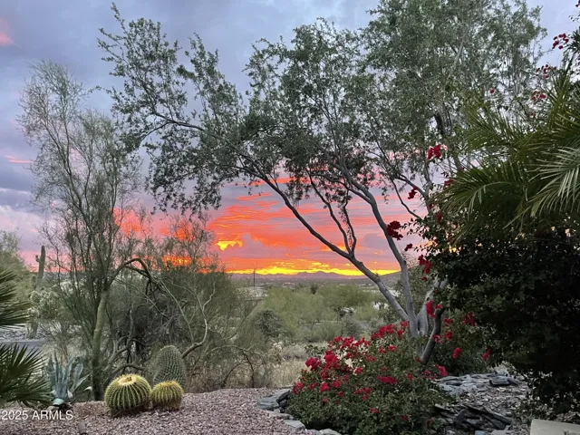 Stunning sunset view from front of house