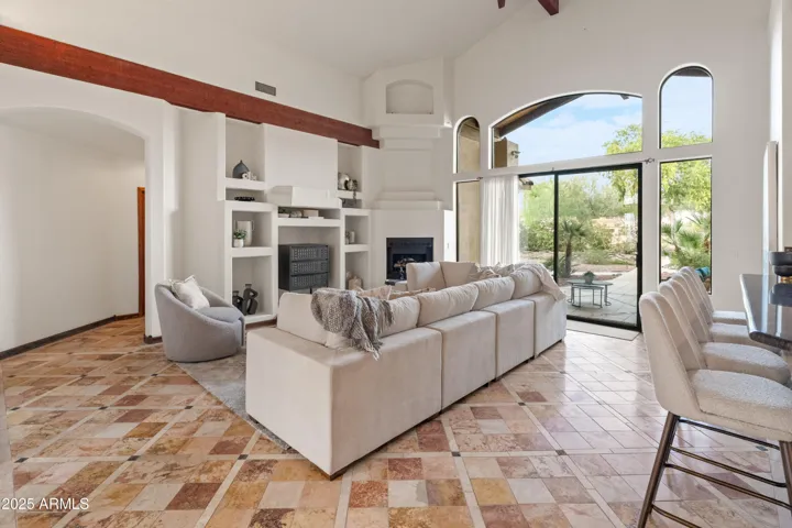 Family room with fireplace