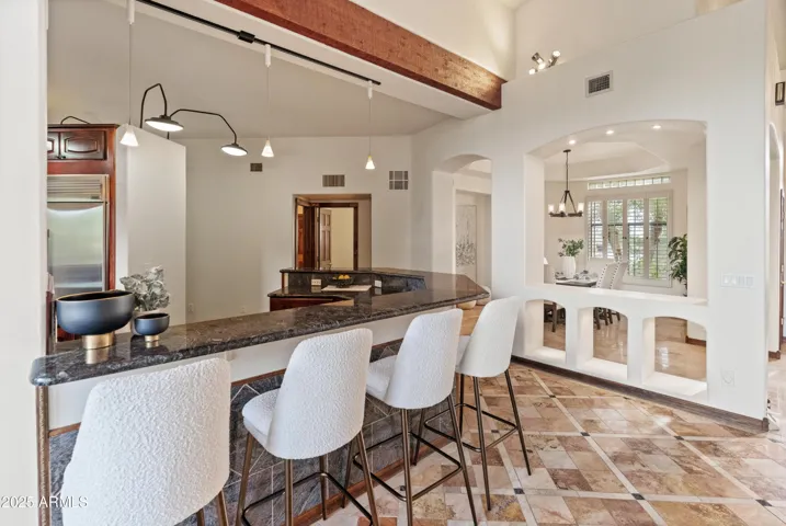Family room with breakfast bar
