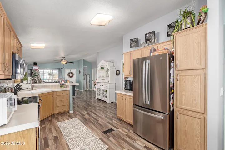 New refrigerator and lots of storage