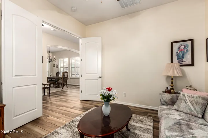 Beautiful Double Doors on this room adds private space when you need it