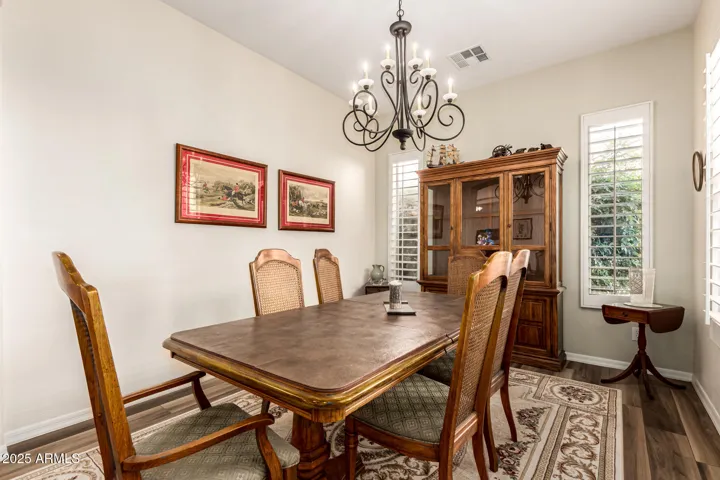 Formal Dining Room with Shutters, This space allowing for Large Dining Furnature & China Cabinets for displaying your Fine Table Settings