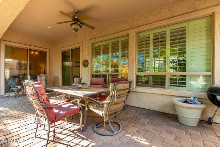 Covered Back Patio Fan and Recessed Lighting