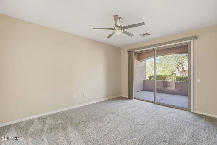 Master Bedroom is to left of front door and separated from other 2 bedrooms