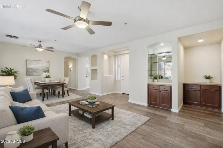 Virtually Staged Living Room/Dining Room