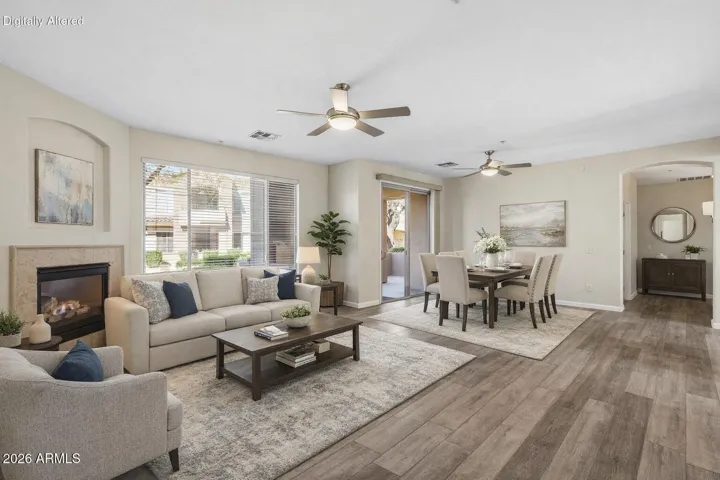 Virtually Staged Living Room/Dining Room