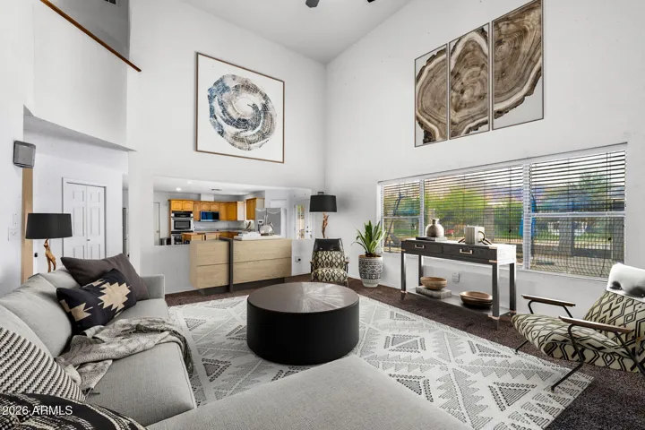 Virtually staged Living room