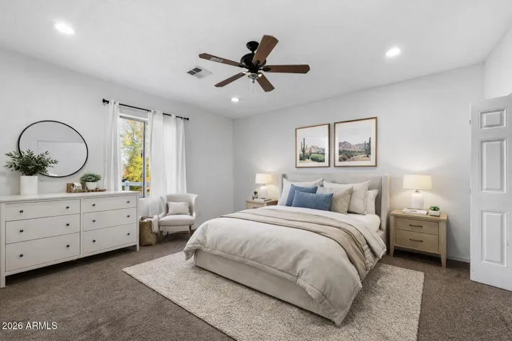Virtually staged Casita bedroom