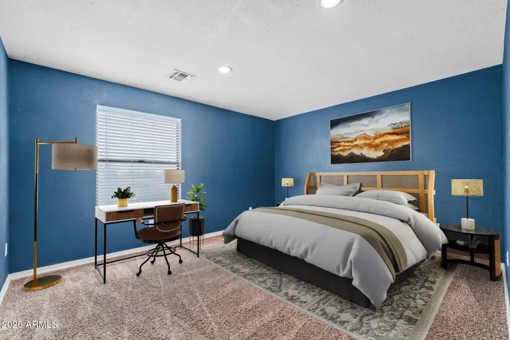 Virtually staged secondary bedroom