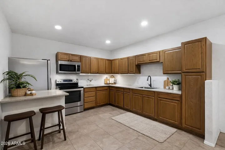 Virtually staged Casita kitchen