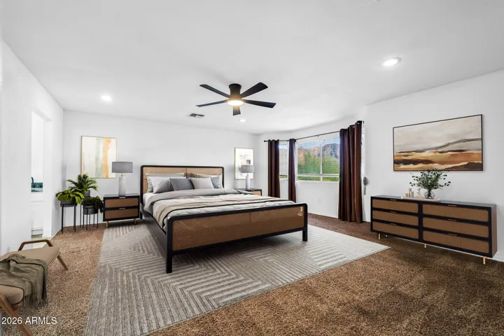 Virtually staged Primary bedroom