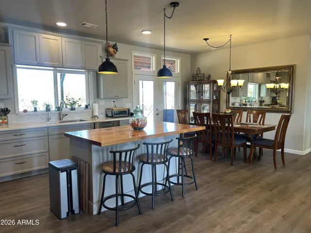 Lots of workspace on the wood topped island
