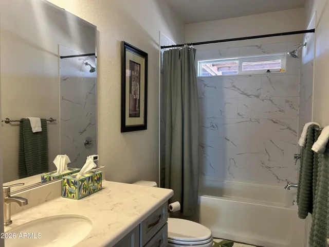 Hall bath with soaker tub