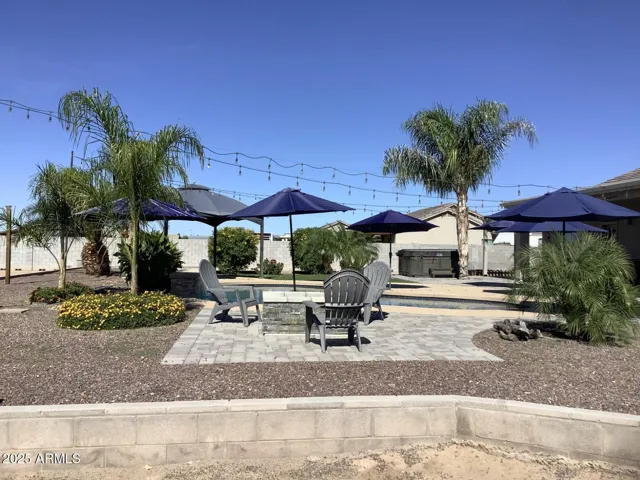 pavered firepit area