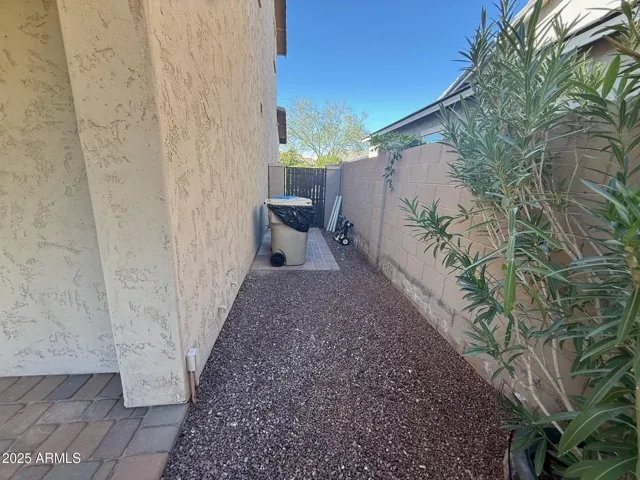 Side of the house in the Backyard - Container storage