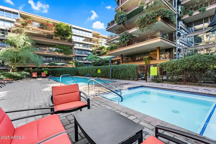 Another view of the outdoor pool and spa.