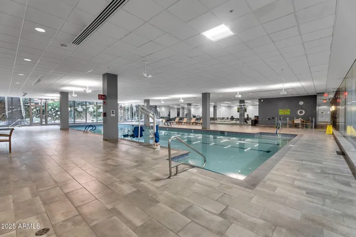 The indoor lap pool and cold plunge.