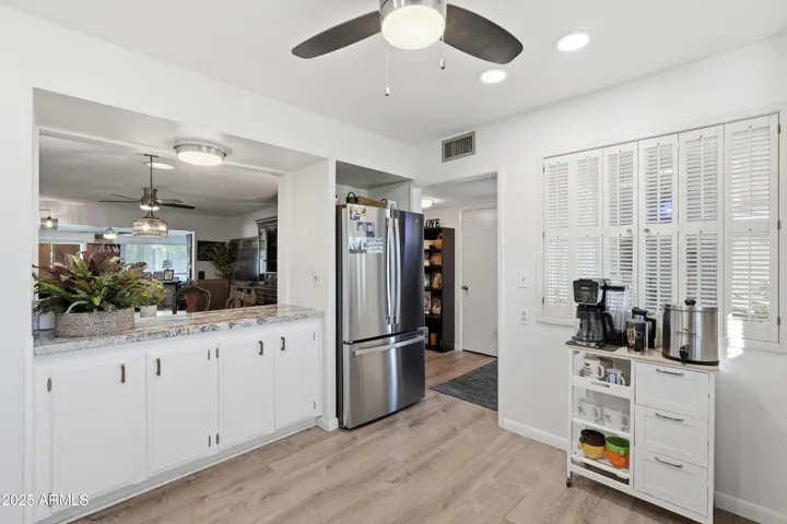 Kitchen with new refrigerator