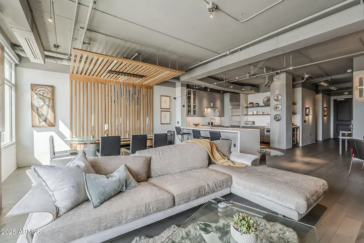 Living Area into Dining & Kitchen