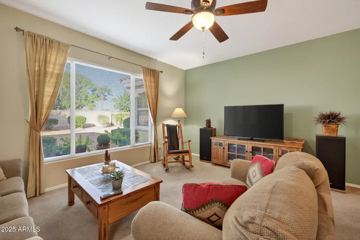Watch your favorite shows or views of the spacious backyard.