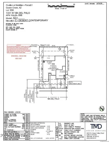 1331 W Via Del Palo Preliminary Plot Plan