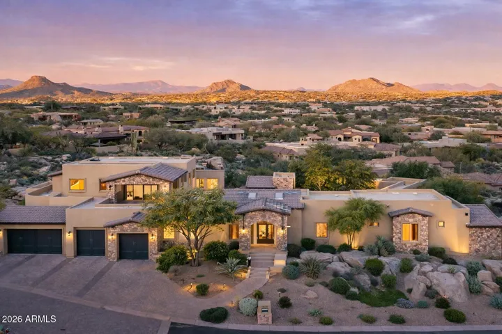 Drone front view of home