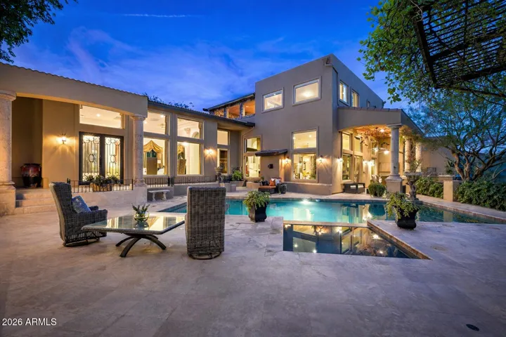 Twilight Backyard view