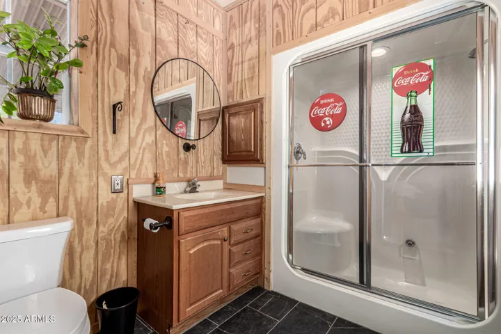 Bathroom, perfect for pool parties.