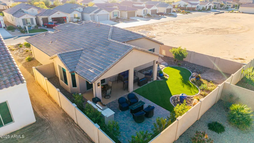 Drone picture of great back yard