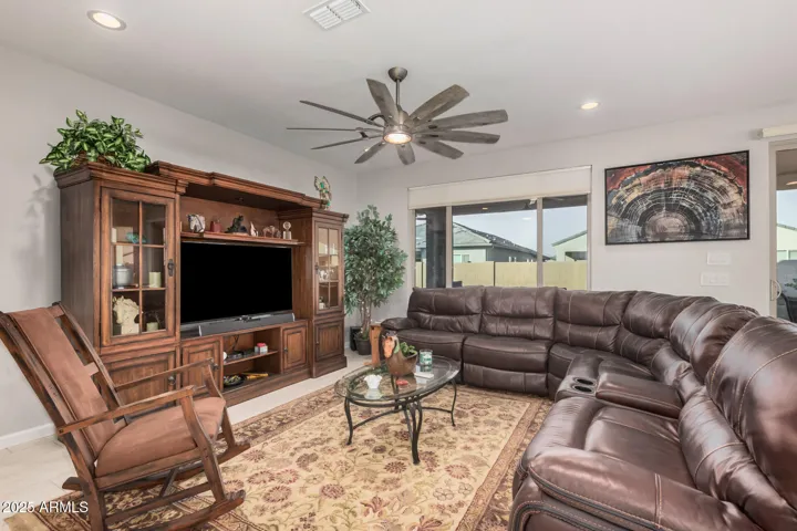 Inviting Living Room with Custom efficient Fan