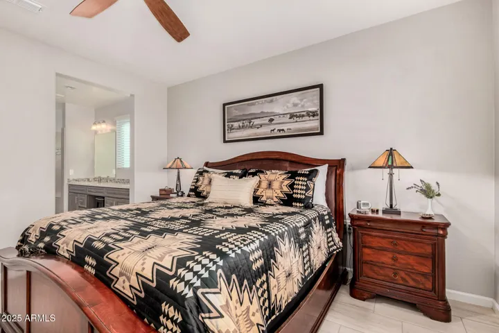 Large Primary Bedroom fits King-sized Bed