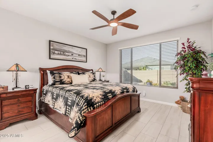 Primary Bedroom with custom fan,