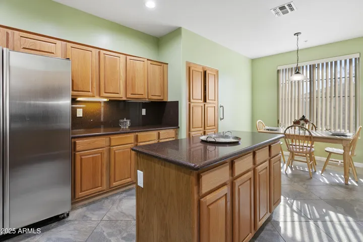 Kitchen stain steel fridge stays and freshly painted cottage white