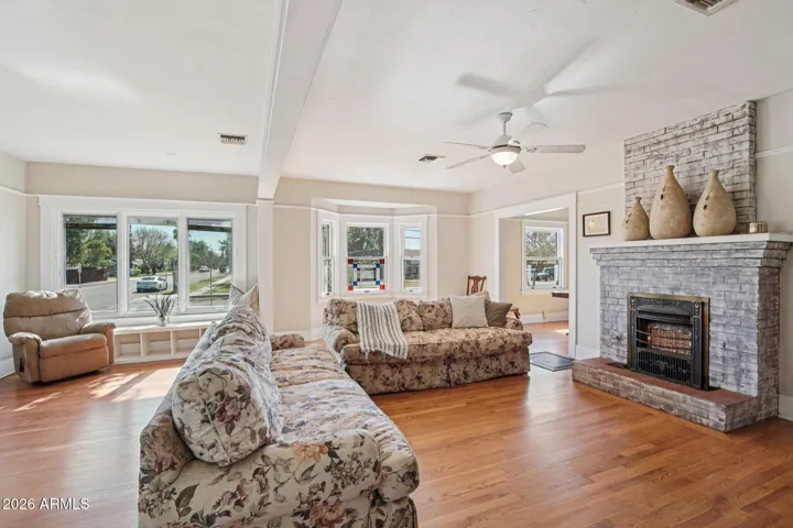 Wood flooring, tall ceilings, great views