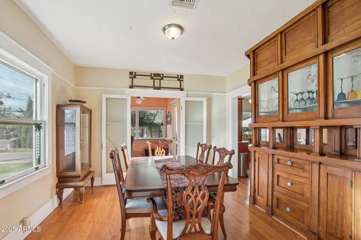 Original hutch in dining area. Lots of storage and beautiful craftmanship
