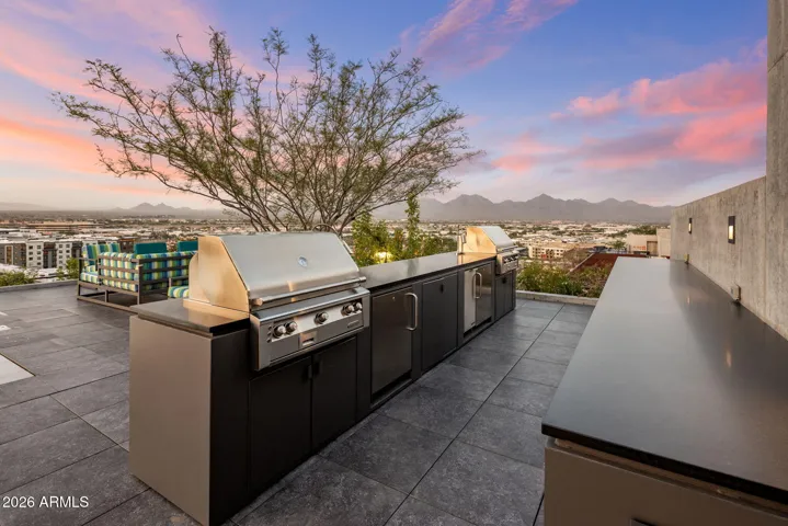 Optima Kierland 7120 boutique living w/ amenities include: 24-hour manned secured building; underground secured parking; resort-style rooftop pool w/ daybeds, cold plunge, sauna, BBQ’s, fitness center, golf simulator, concierge, basketball, pickleball, squash ball court, bocce ball, dog park, lounges, lush garden courtyards, concierge.