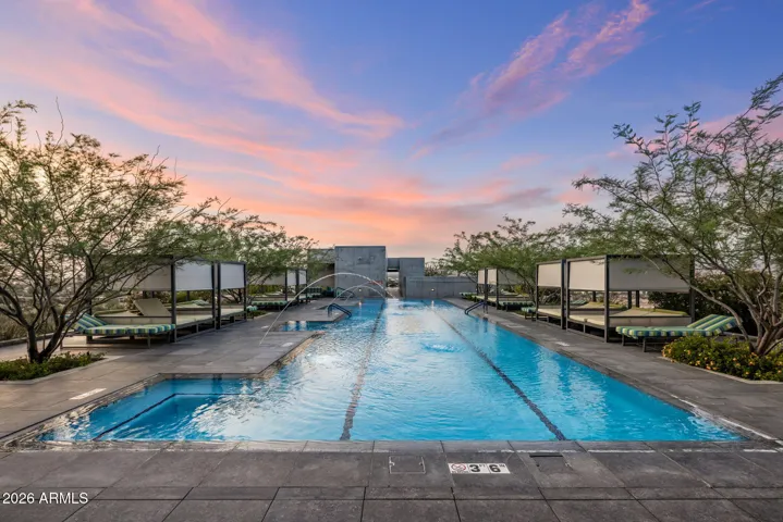 Optima Kierland 7120 boutique living w/ amenities include: 24-hour manned secured building; underground secured parking; resort-style rooftop pool w/ daybeds, cold plunge, sauna, BBQ’s, fitness center, golf simulator, concierge, basketball, pickleball, squash ball court, bocce ball, dog park, lounges, lush garden courtyards, concierge.