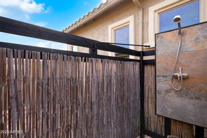 Outdoor shower area.