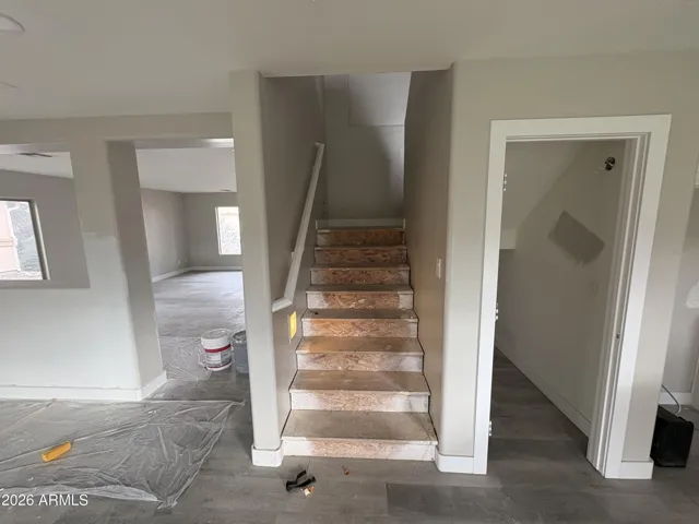 Stairs and storage under stairs