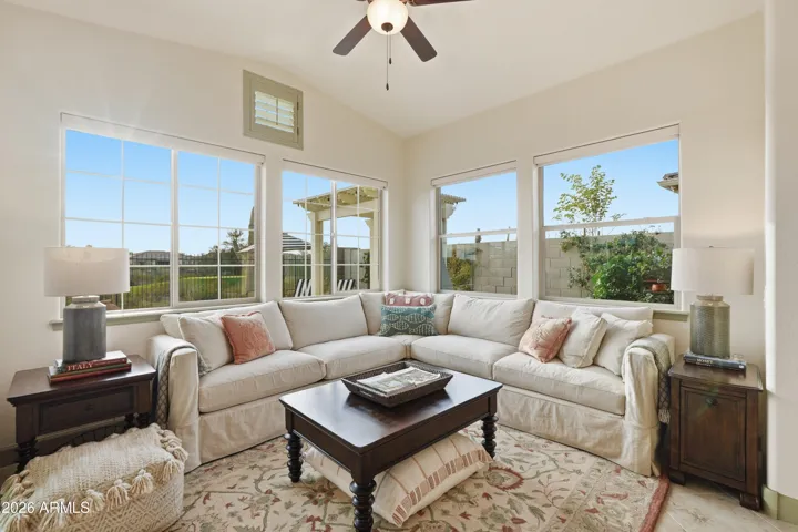 Builder Upgrade extended square footage in this beautiful corner nook off the kitchen, living, and dining area.