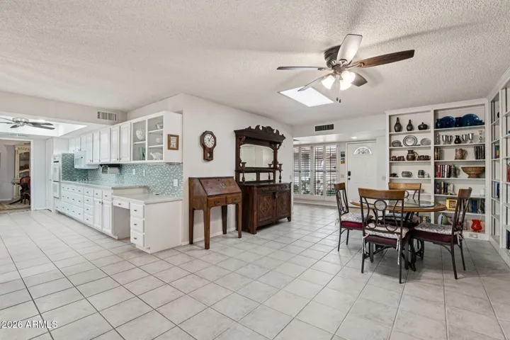 The family room and kitchen.