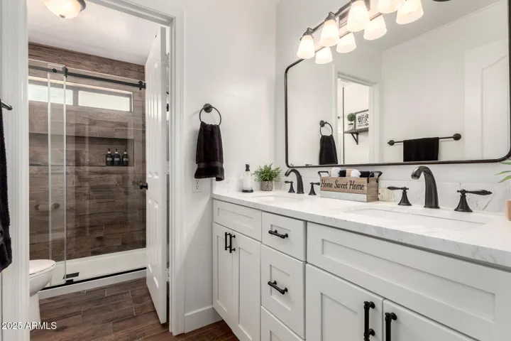 Separate door to shower/toilet area