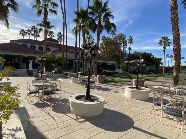 Sitting area between beach pool & Jr. Olympic Pool