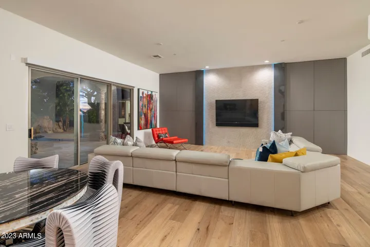 Designed for relaxed entertaining with custom cabinetry, sleek bar, and seamless connection to outdoor living. Fully furnished interiors, include A/V equipment and TV's allowing immediate enjoyment. Just steps to the one bedroom casita.