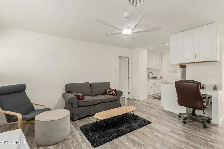 Great room living area and extra cabinets & desk - work from home!