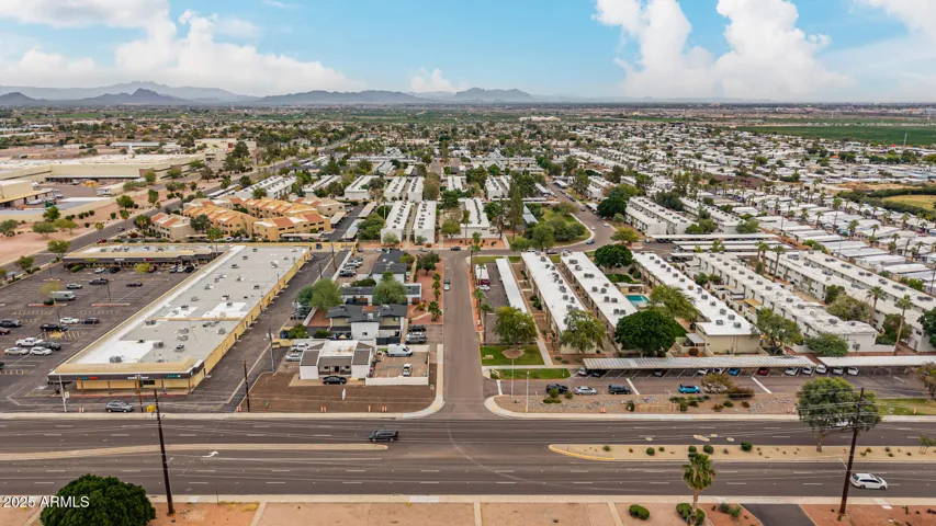 Drone pic looking N of community