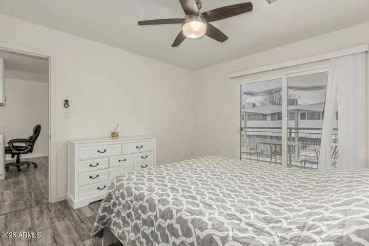 Nice view of new slider to covered balcony, and into great room.